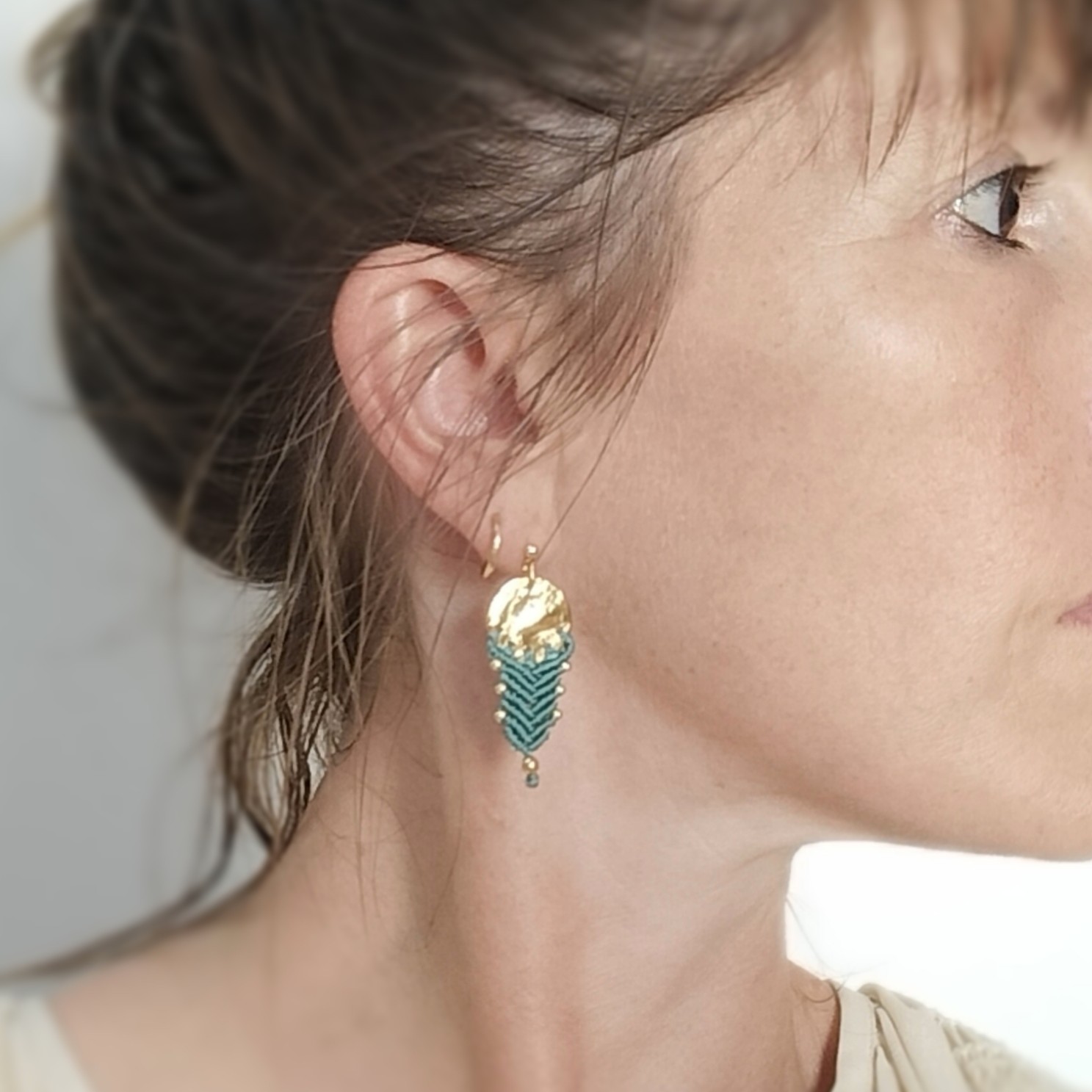 Boucles d'oreilles CLEOPATRE aqua par Nouaj  Original La Rochelle