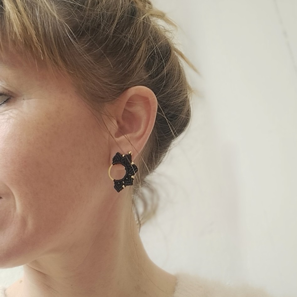 Boucles d'oreilles Solène noires par Nouaj Original La Rochelle