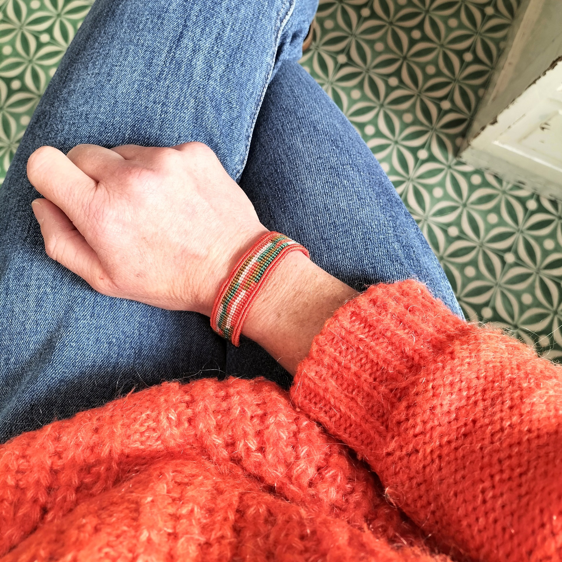 Bracelet manchette Maria orange par Nouaj Original La Rochelle